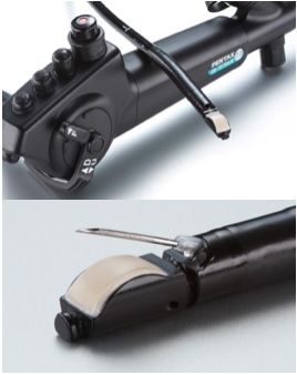 Broncoscopio EBUS con transductor de ultrasonido para biopsia mediastínica guiada